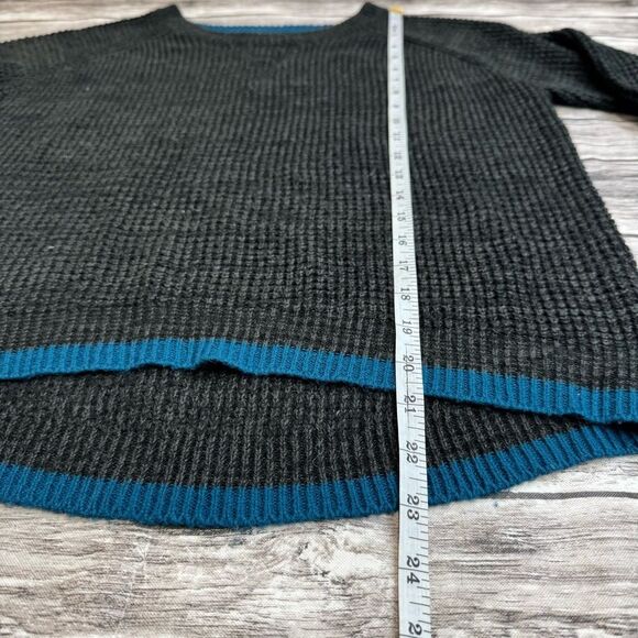 John & Jenn Womens Ribbed Long Sleeve Sweater Charcoal Grey Gray Blue S SM Small - Picture 9 of 12